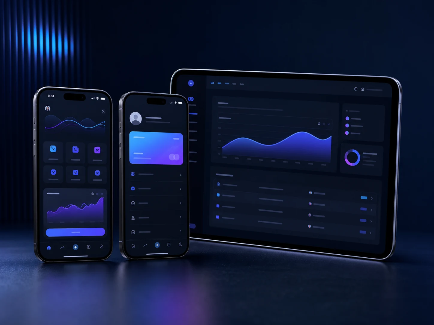 Connected customer mobile app and shared web platform displayed across devices