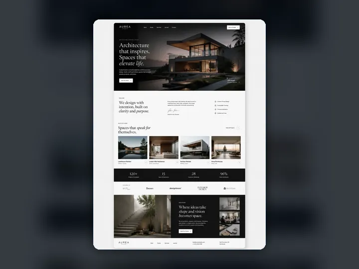 Aurea Studio custom website mock-up