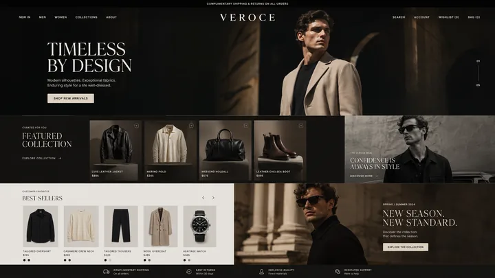 Veroce custom website mock-up